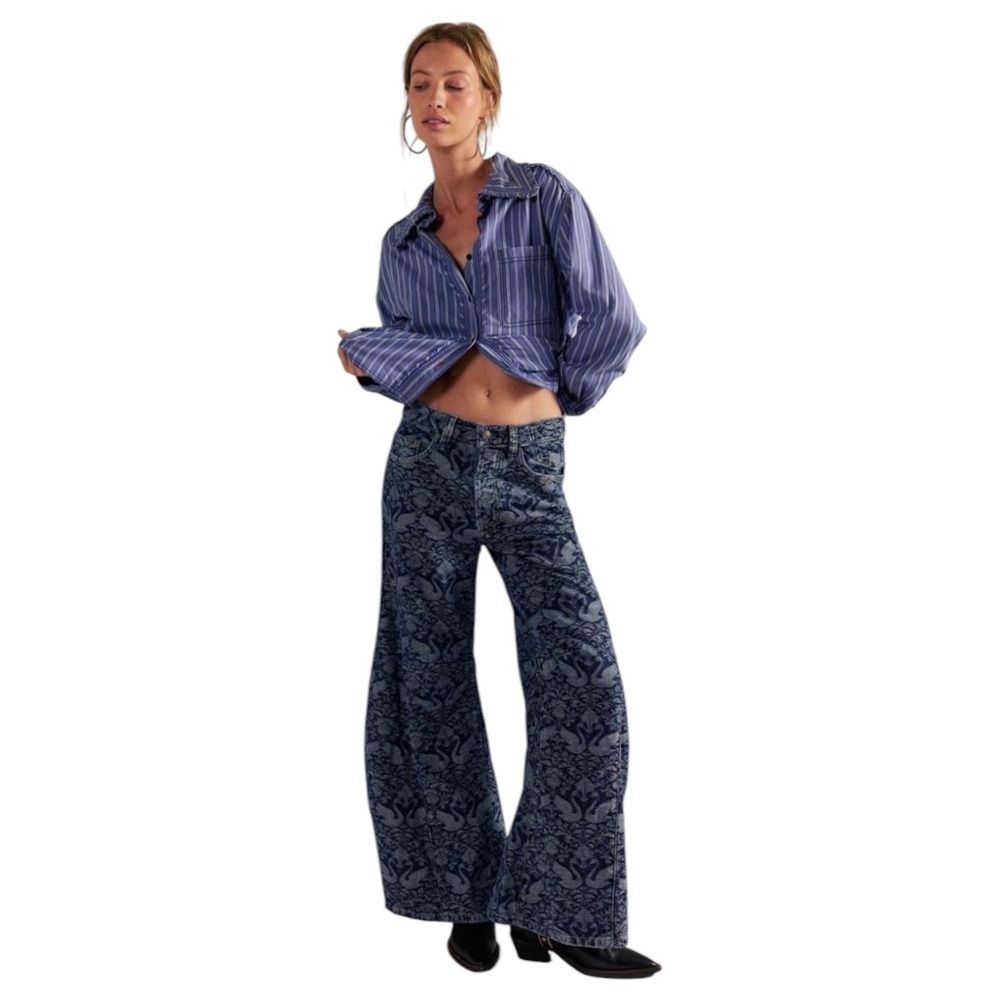 Free People We The Free Eden Slouch Swan Song Jeans Size 31 (Sold Out Color-way) - Picture 3 of 14